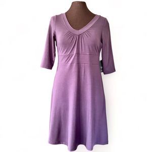 Eddie Bauer Lily Balance Travex Dress A-Line 3/4 Sleeve Freedry UPF 50+ Sz L NWT